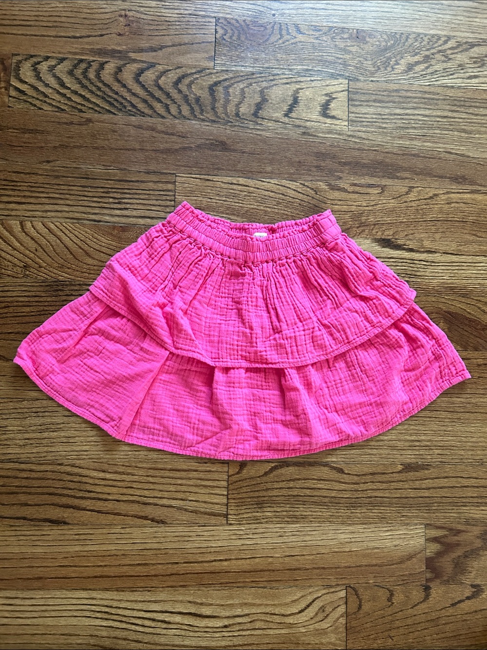 Crewcuts Bright Pink Tiered Cotton Skirt